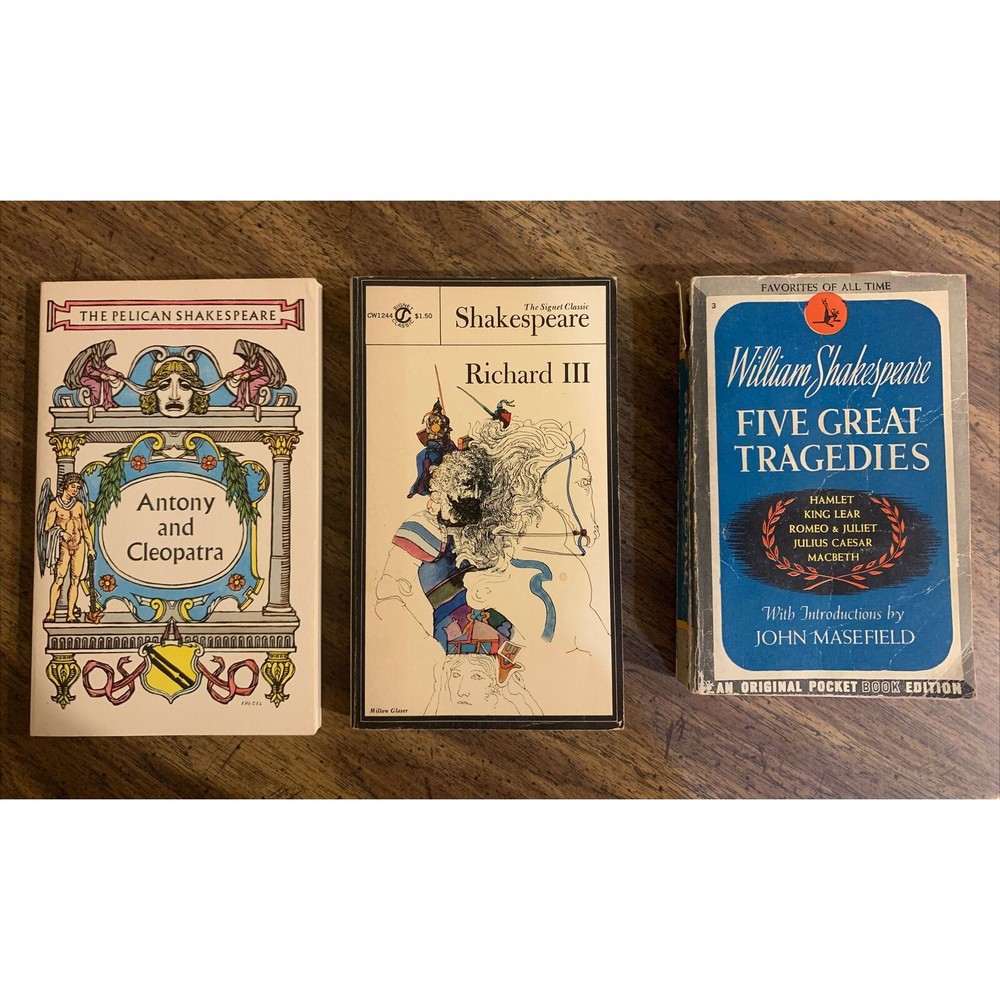 Shakespeare Lot: Antony Cleo,Richard III, RomeoJuliet,Caesar,Hamlet,Lear,Macbeth